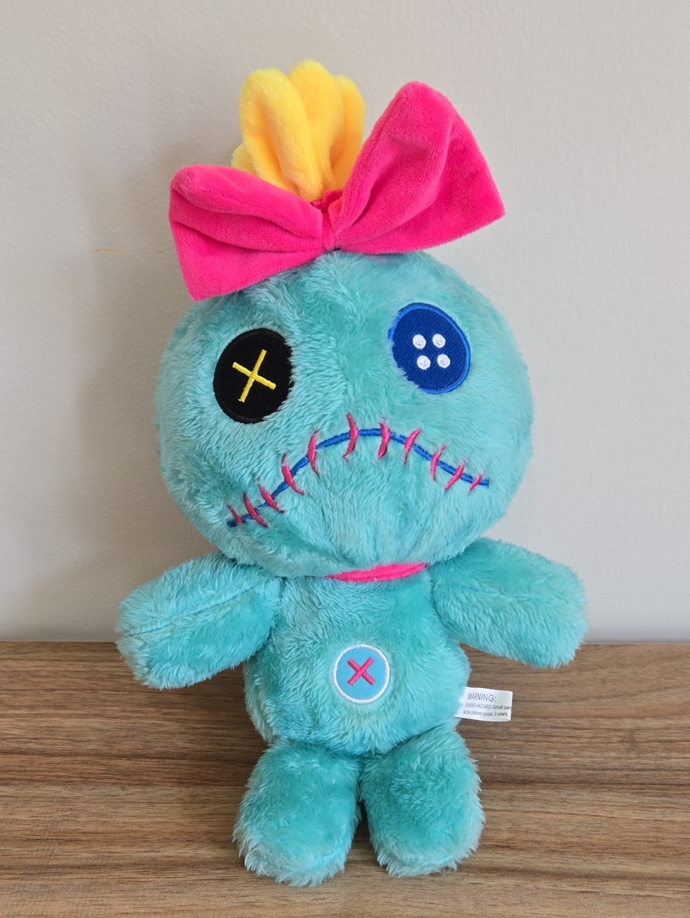 Lilo AND Stitch Plush Teal Voodoo Doll Stuffed Toy with Pink Bow Disney Stuffie
